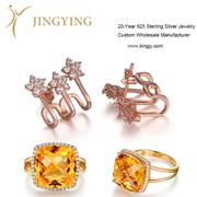 Sterling silver gold plated ring necklaces bracelets earrings jewelry 