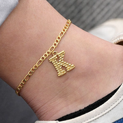 Cuban Link Chain 18K Gold Plated Waterproof Stainless Steel Anklets
