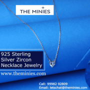 925 Sterling Silver Zircon Necklace Jewelry in India - The Minies